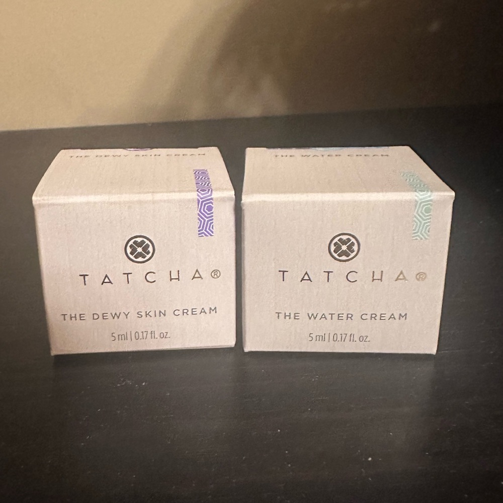 Tatcha Dewy and Water Cream Duo - Cream and Purple Accents
